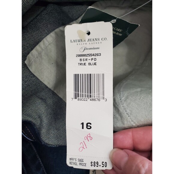 Lauren Jeans Co. 100% Cotton Lyn Boot Cut Wide-Leg Denim Jeans Size 16 NWT - Picture 6 of 8